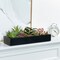 Artificial Assorted Succulent Arrangement in Rectangular Black Wood Planter Box, Fake Plant Decor